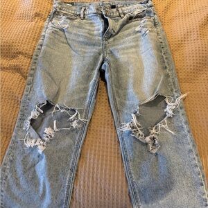 American Eagle Outfitters Light Blue Distressed Flare Jeans